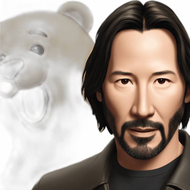 Keanu Reeves with a bear emoji