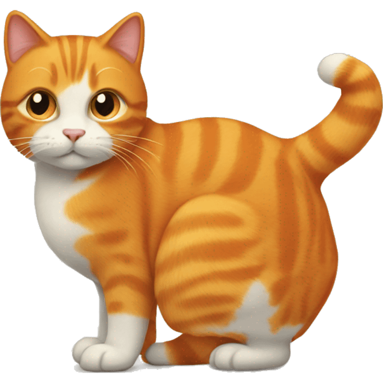 Orange cat with tail down emoji