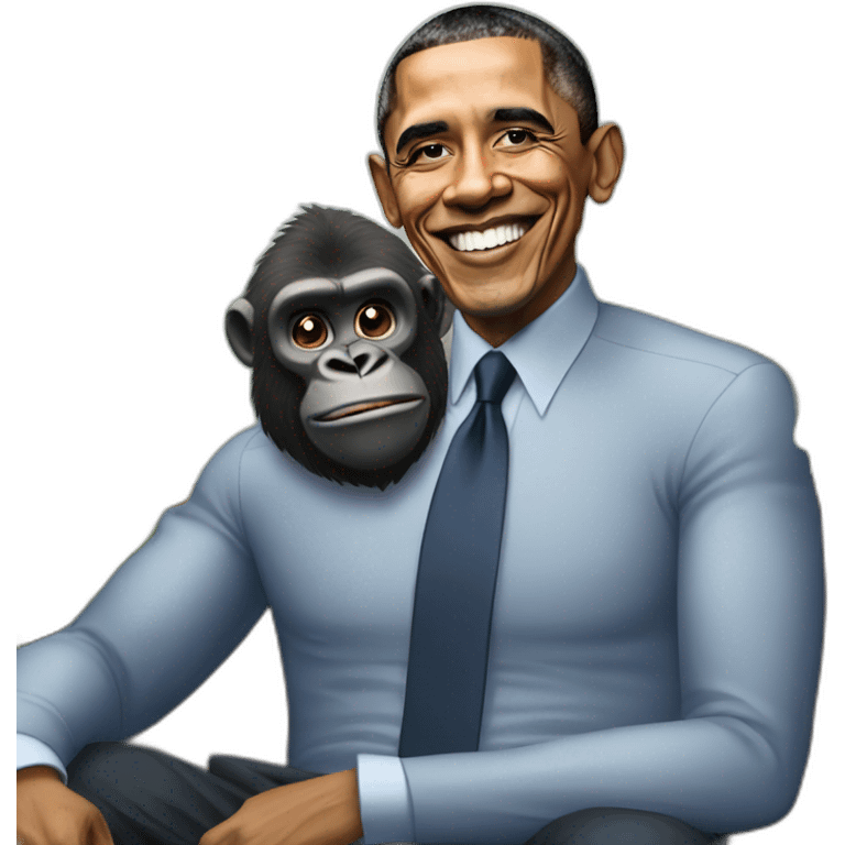 Buff Gorilla chilling with Barack Obama emoji