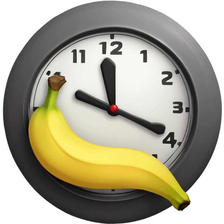 Clock eating banana emoji