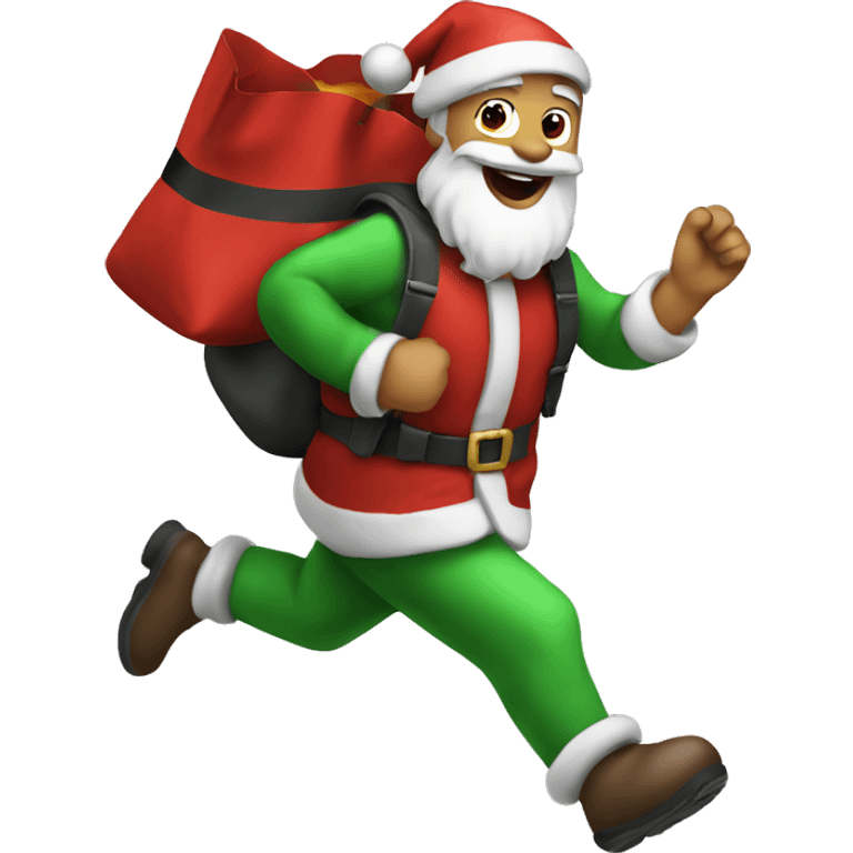 Santa running with bag   emoji