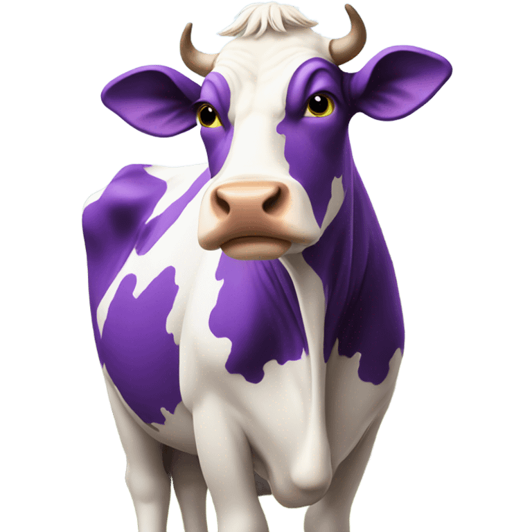 Purple and yellow cow emoji