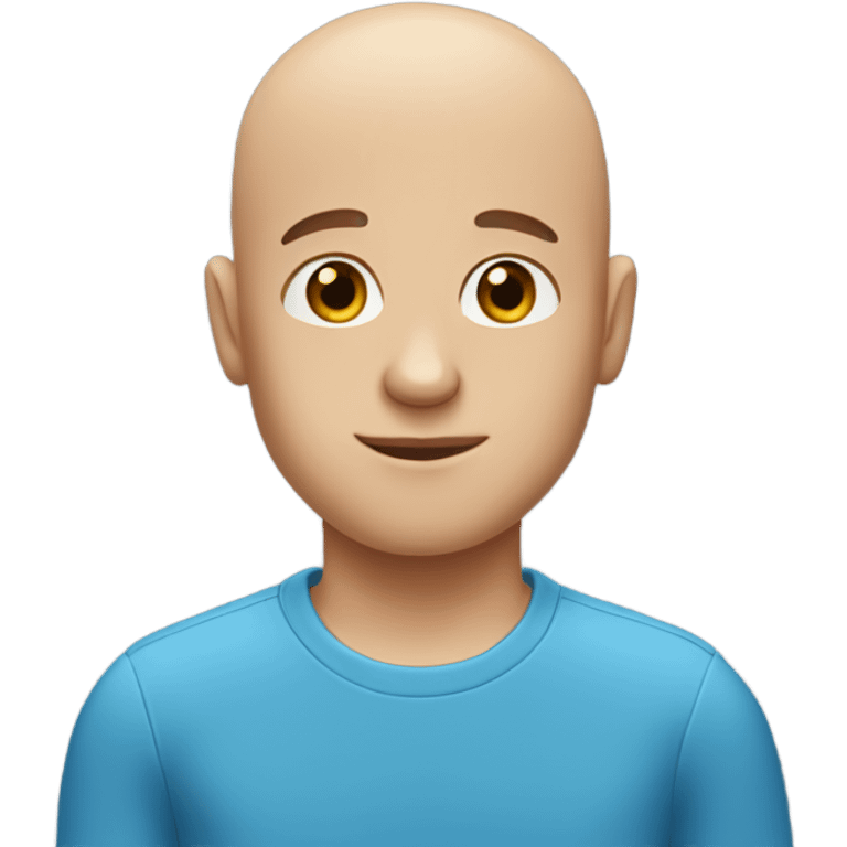 bald boy in blue shirt emoji