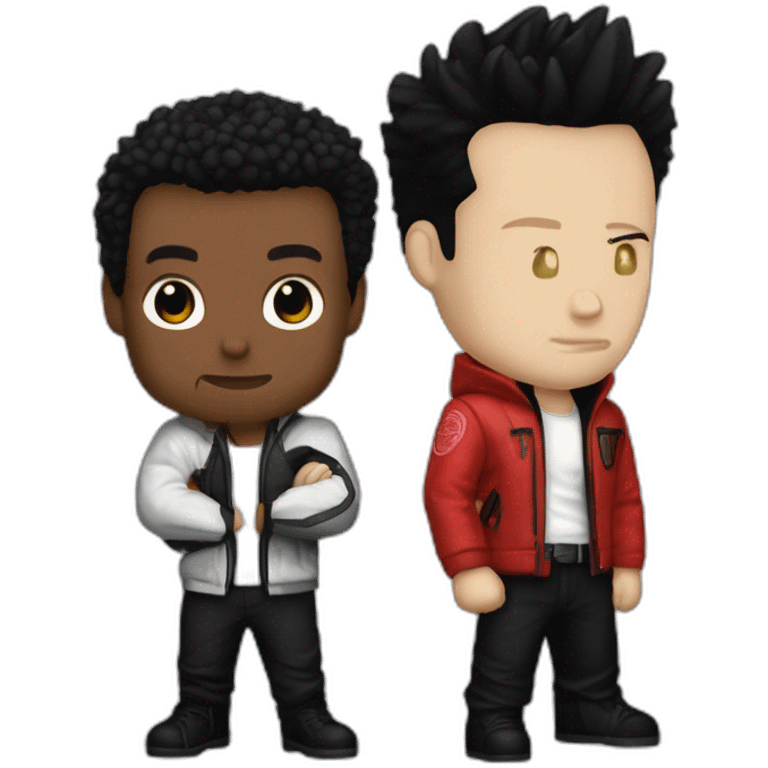 fight club the narator and tyler from fight club (white) tyler (red jacket) narator (black costume) emoji