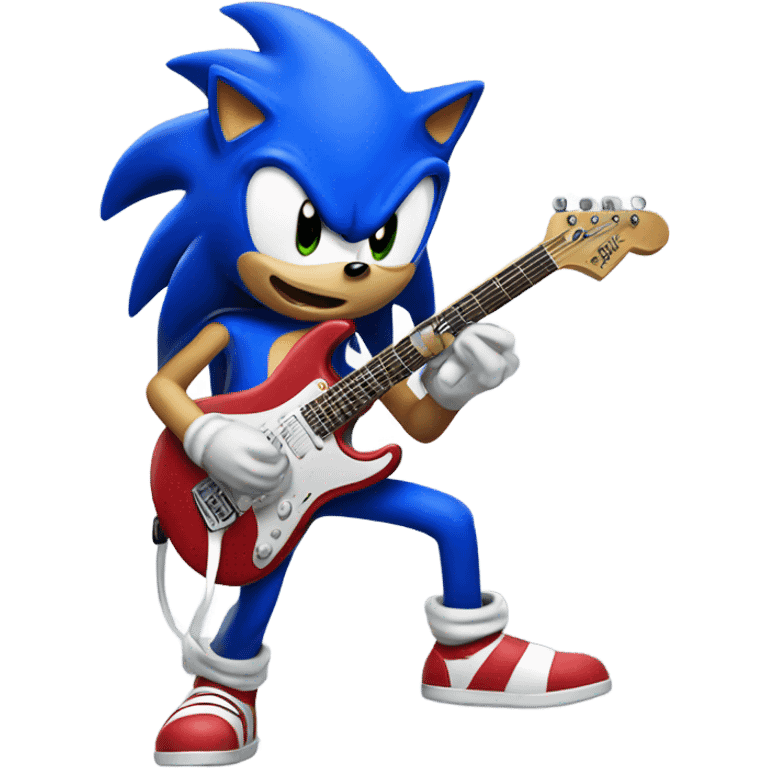 Sonic playing electric guitar  emoji