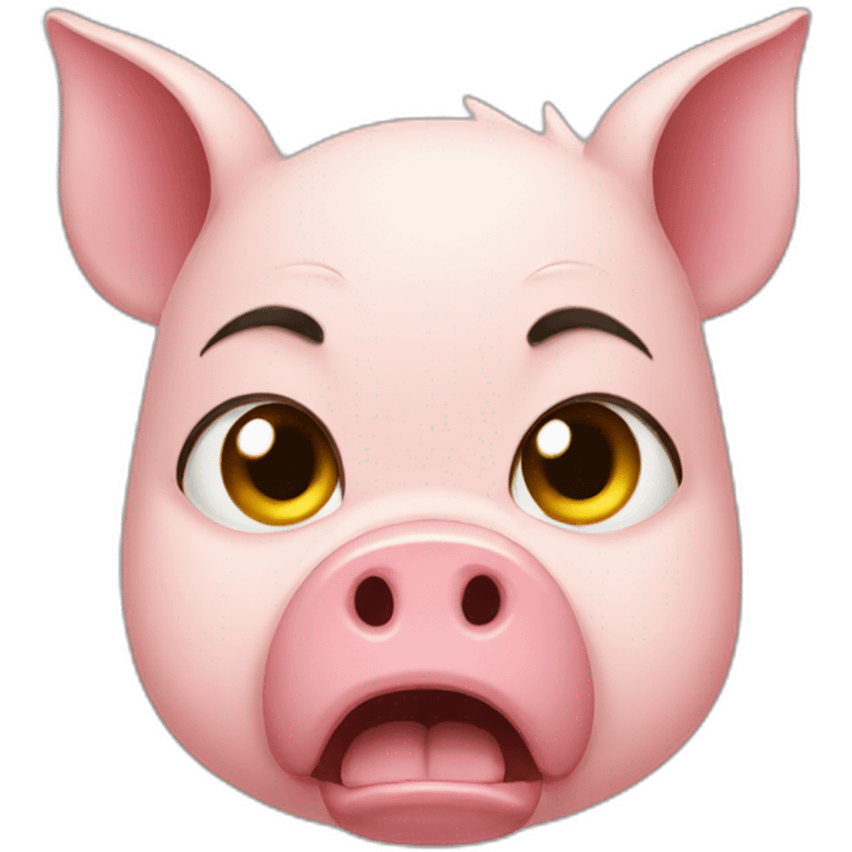 Angry girl pig emoji