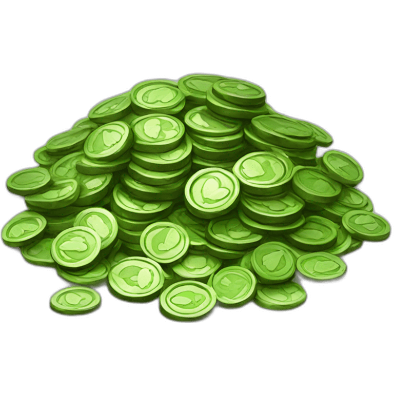 A pile of green coins emoji