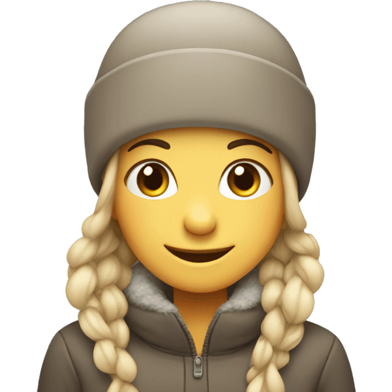 smiling girl in winter hat emoji