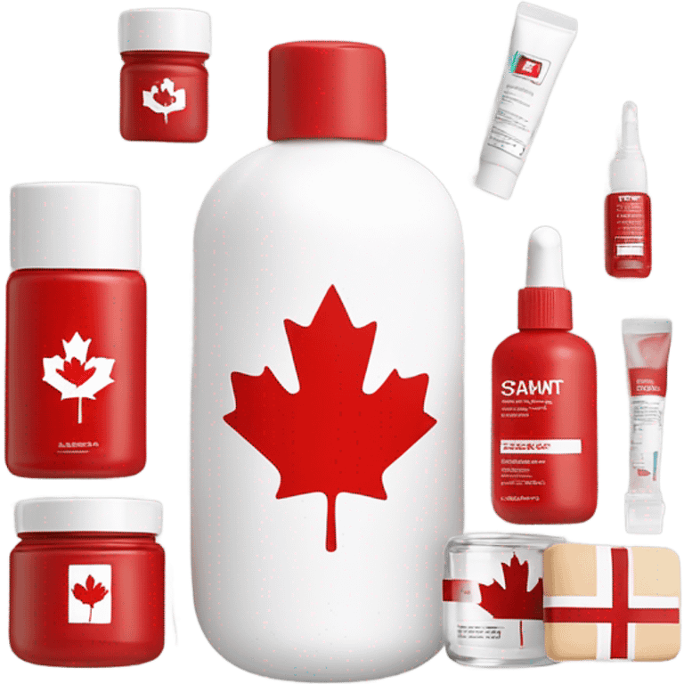 a canada flag mix with skincare emoji