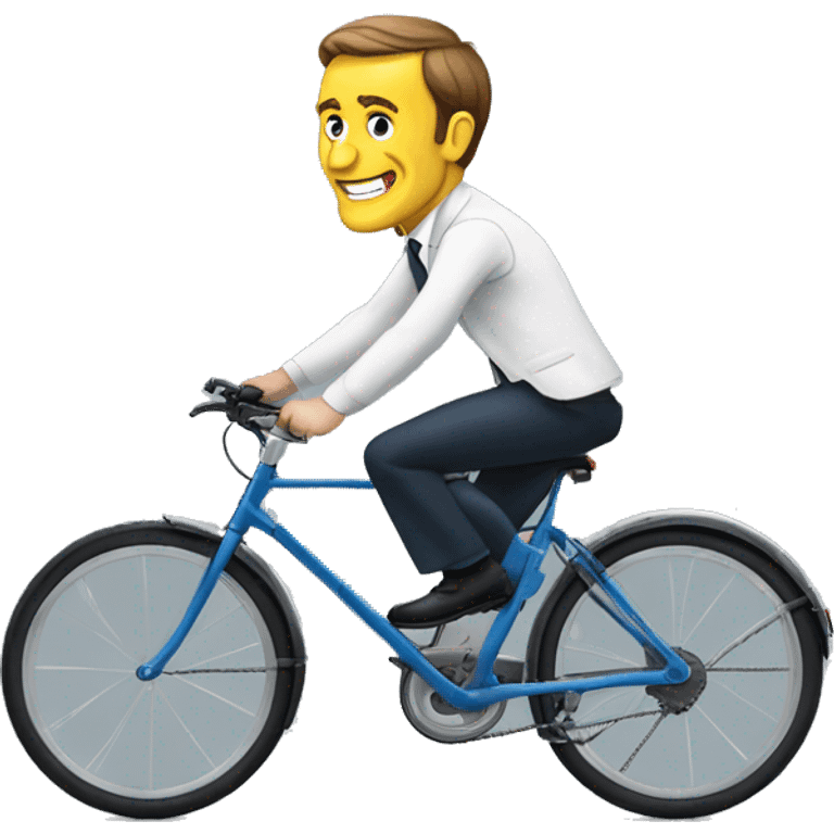 Macron sur un velo emoji