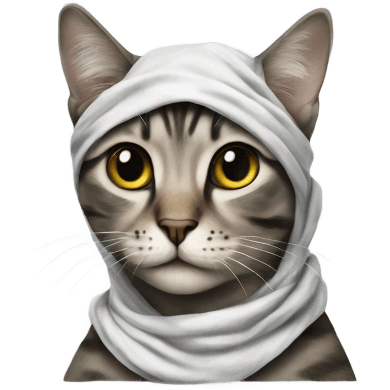 cat wearing a palestinian kuffiyeh emoji