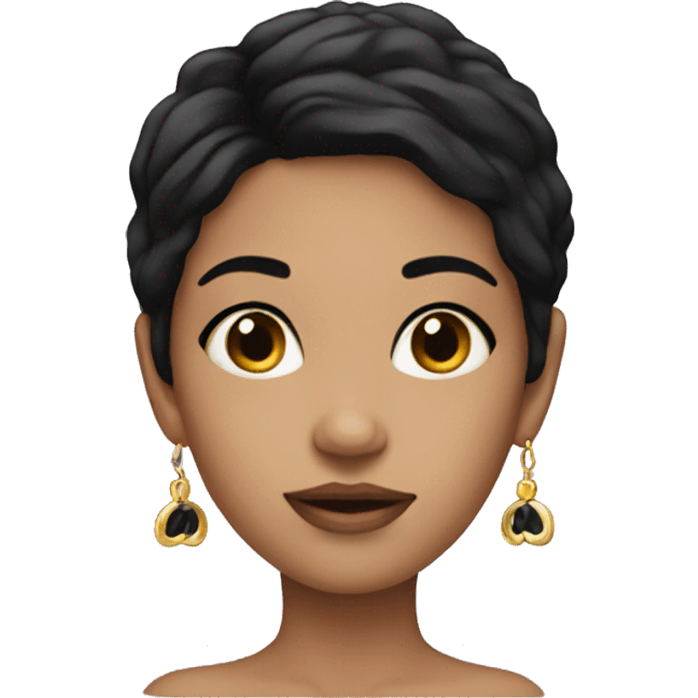 girl with black hair earrings emoji