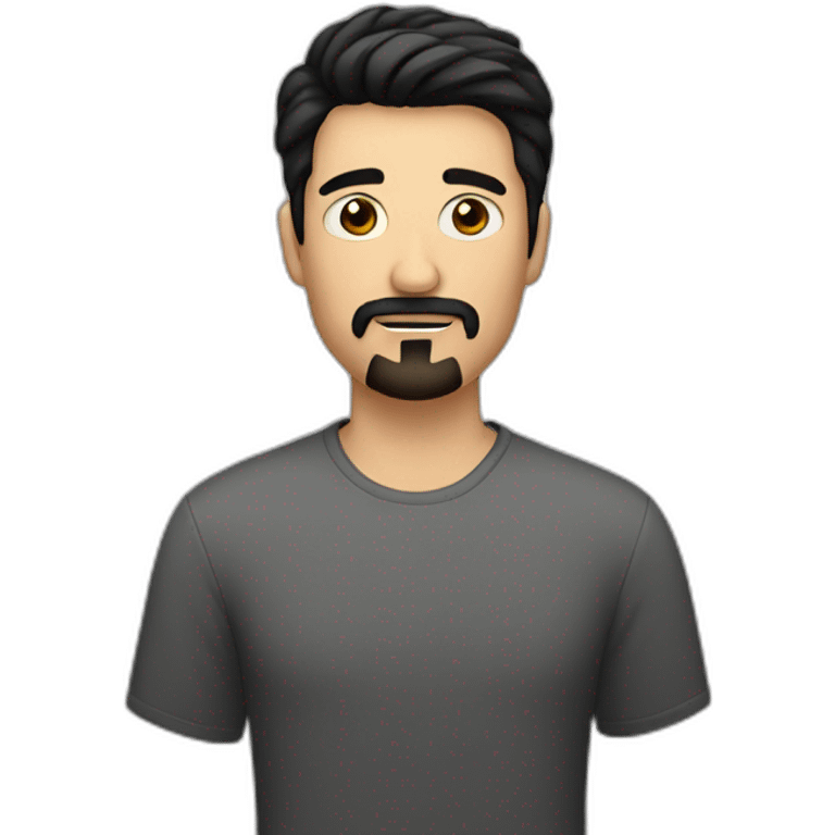 white man with short black hair and a goatee emoji