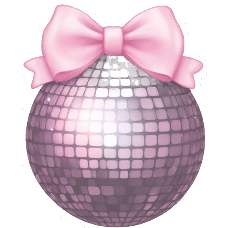 aesthetic discoball with a light pink bow emoji