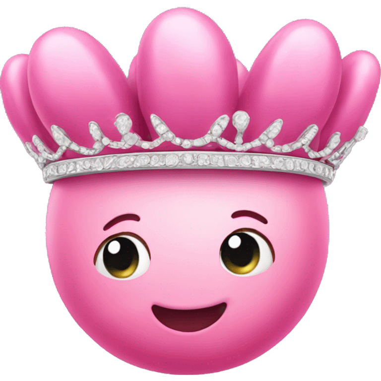 A pink bean (the food) wearing a tiara emoji