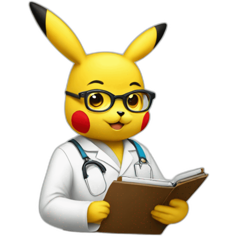 pikachu therapist with glasses and clipboard emoji