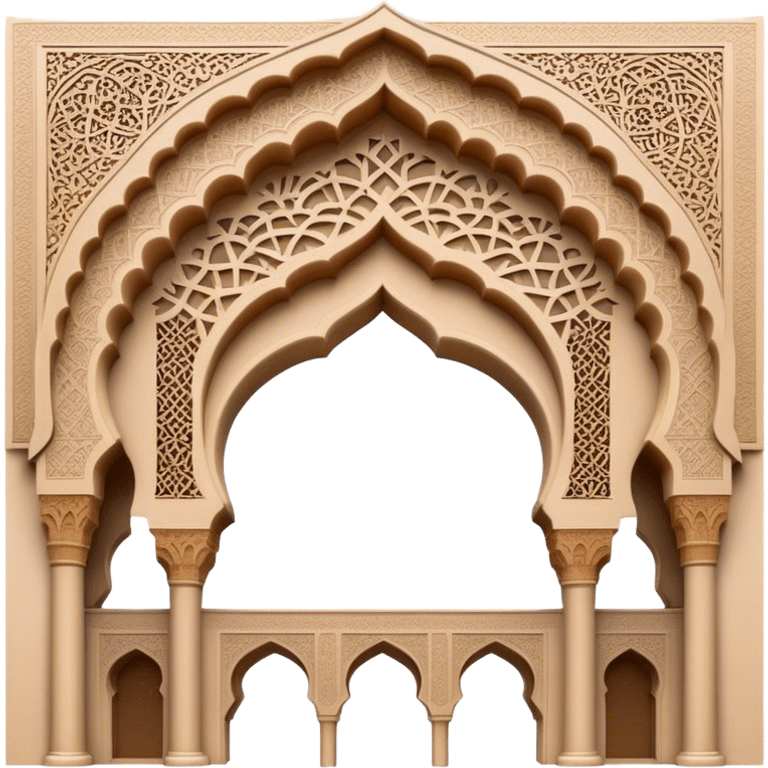 Cinematic Realistic Alhambra Landmark Emoji, capturing the intricate Moorish architecture, ornate arches. emoji