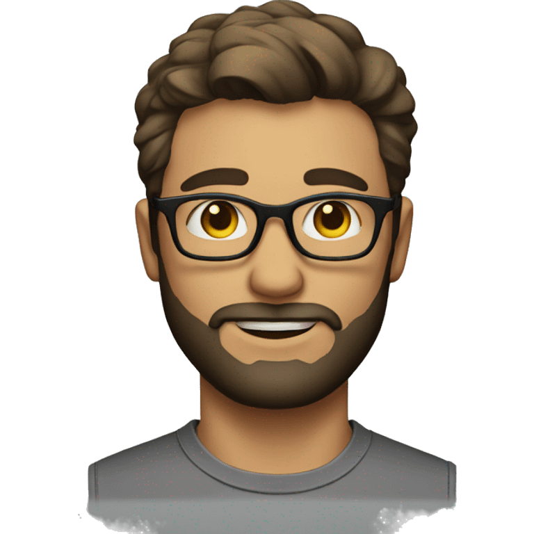 Handsome man with little beard and glasses emoji