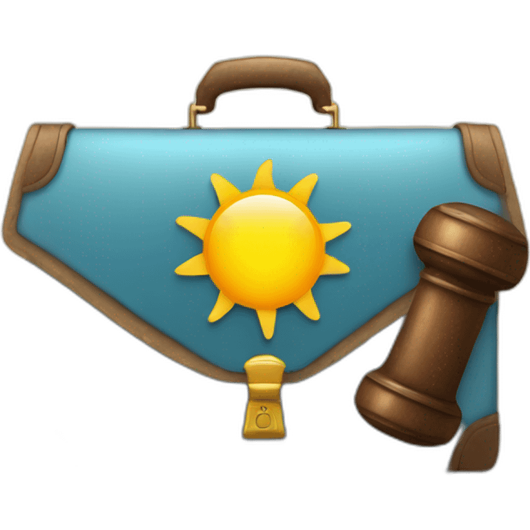 sunshine with briefcase and gavel emoji