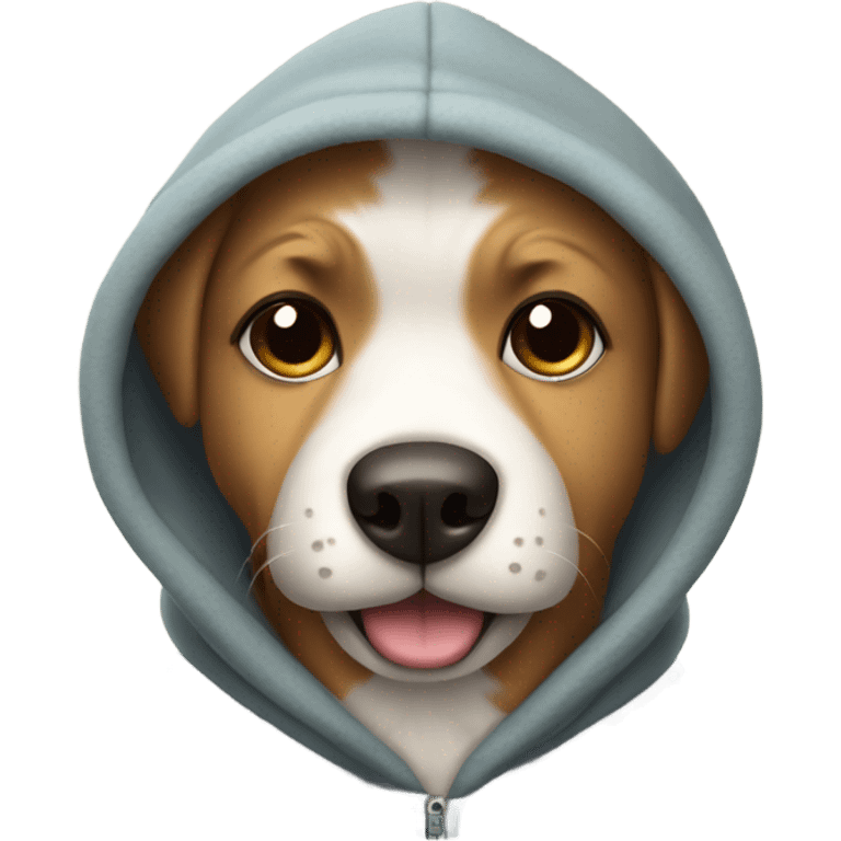 Dog wearing a hoodie emoji