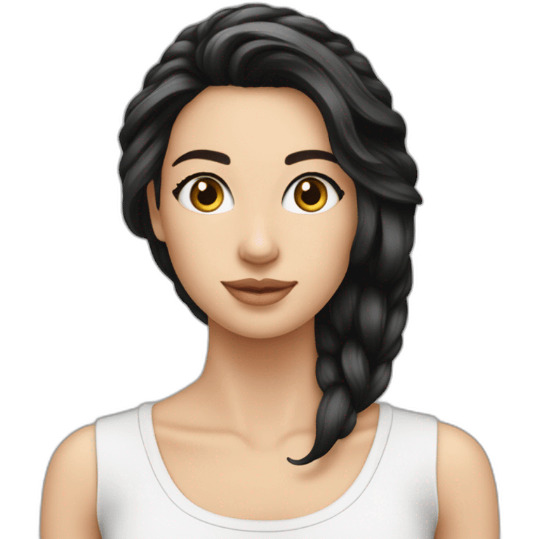 lange schwarze haare, helle hautfarbe, weiblich emoji