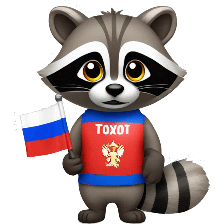 racoon with a russian flag  emoji