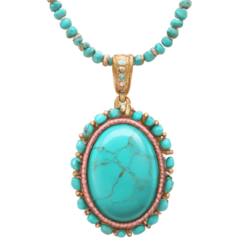 Realistic isolated pink western turquoise jewelry.  emoji