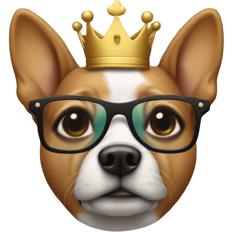 Dog with crown and glasses emoji