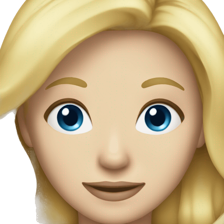 blonde hair blue eyed woman smiling  emoji