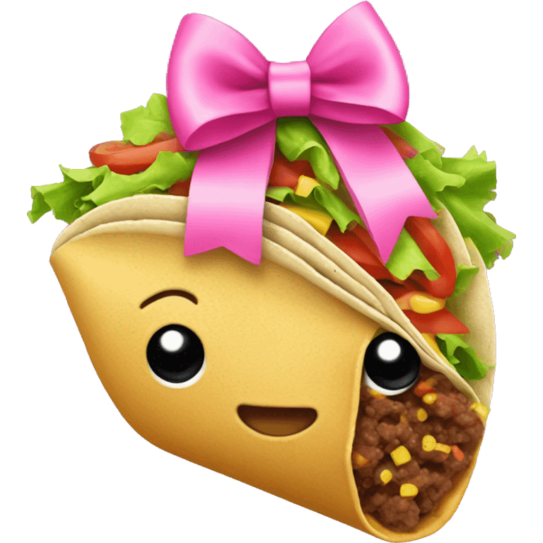 Taco with pink bow emoji