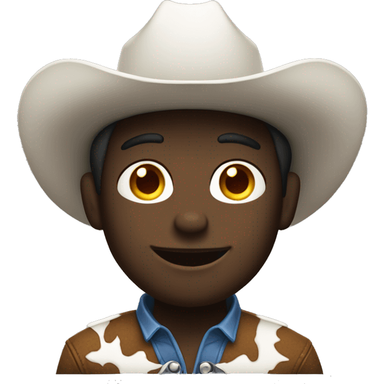 dark-skinned cowboy and white hat emoji