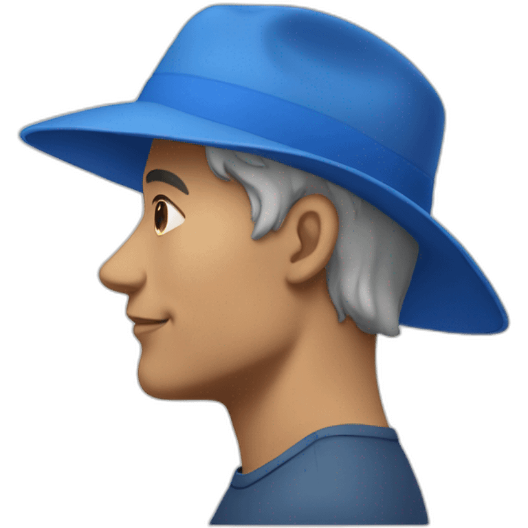 Man in a blue hat, profile view emoji