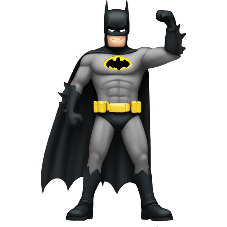 batman standing up on ONE foot with his hand raised emoji