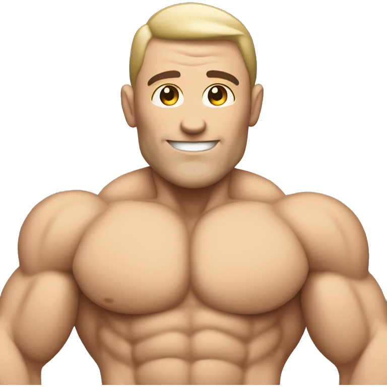 muscle body tech guy with computer emoji