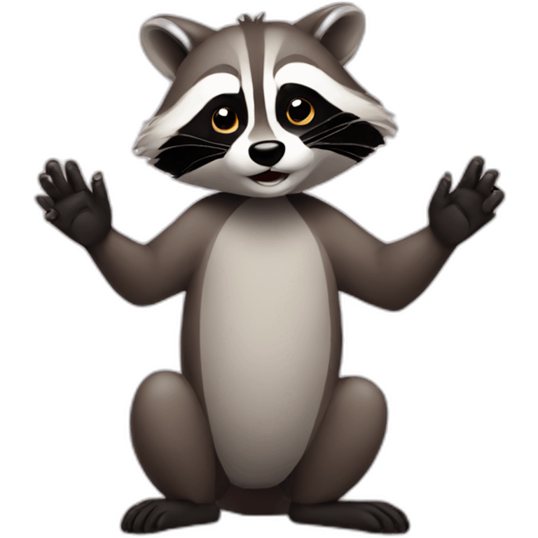 Racoon with hands emoji