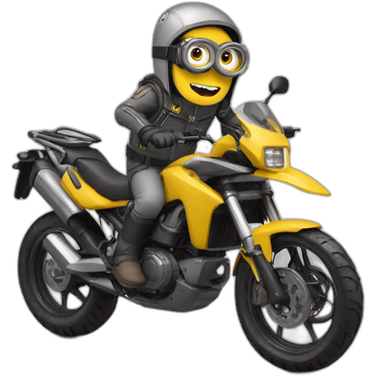 Minion on trail grey motobike emoji