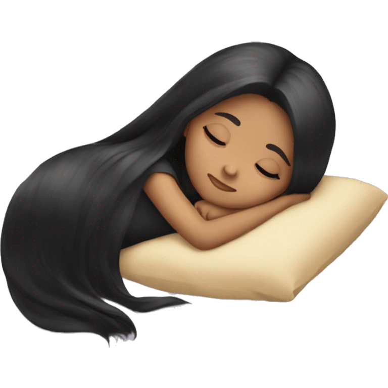 Sleeping little girl with long black hair emoji