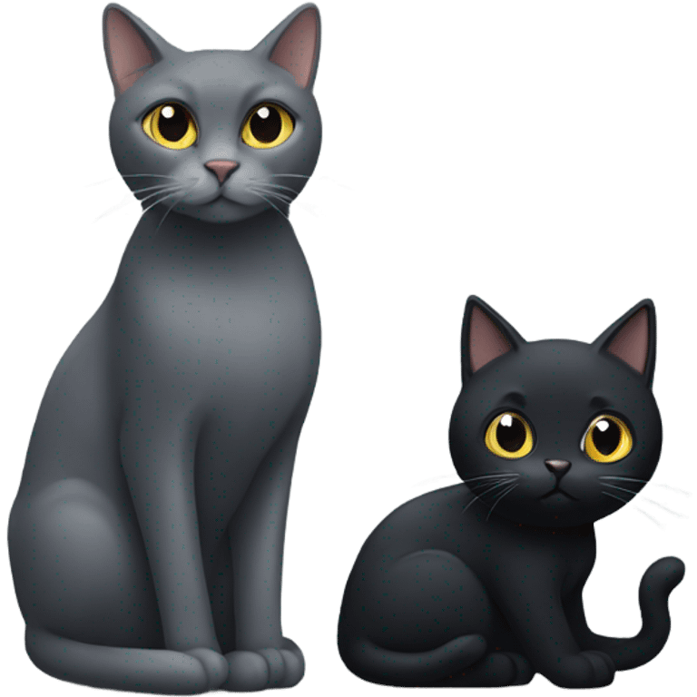 Black cat and gray cat emoji