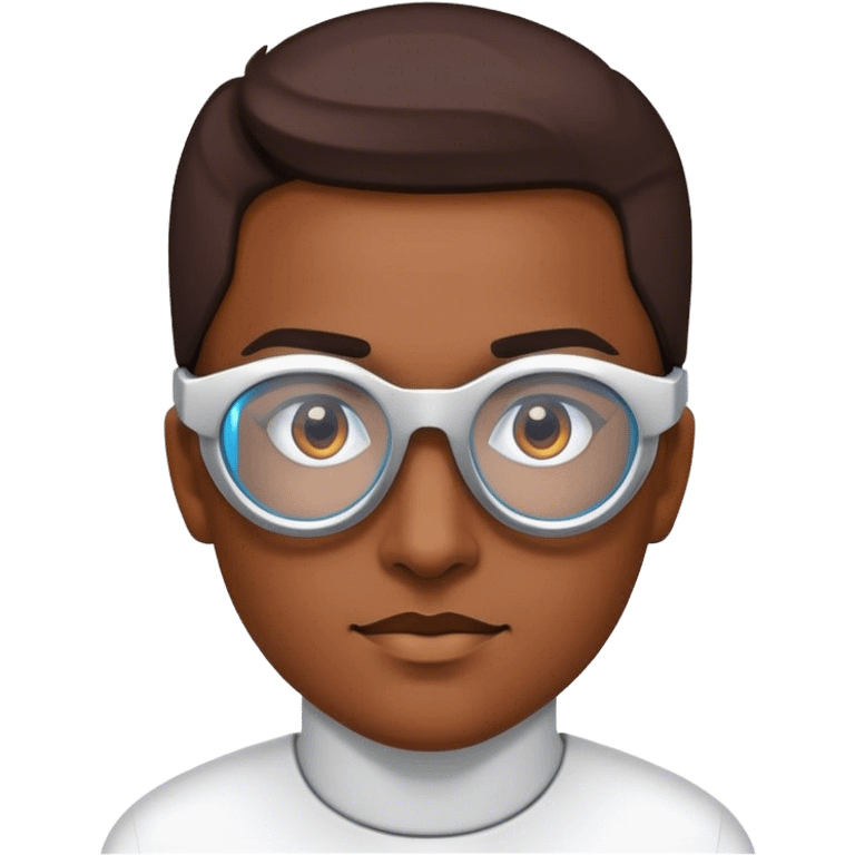 Technology glasses with a futuristic design, sleek and modern, worn by a person to represent innovation and advanced technology emoji