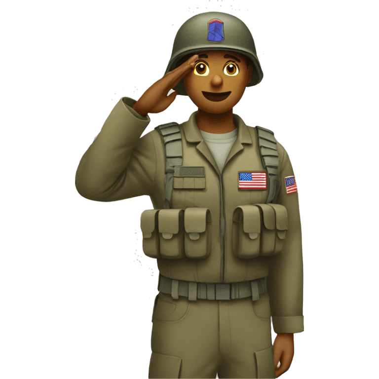 American soldier salutes emoji