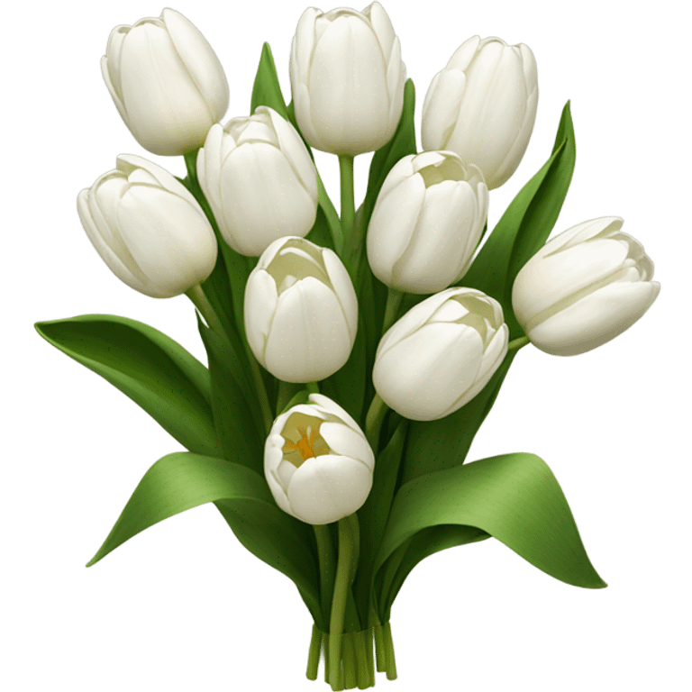 white tulip bouquet  emoji