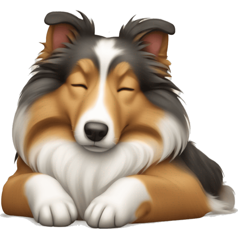 sleeping shetland sheepdog emoji