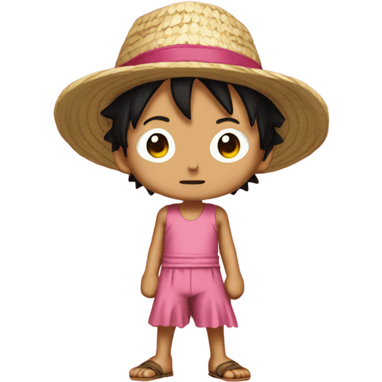 Luffy in pink dress emoji