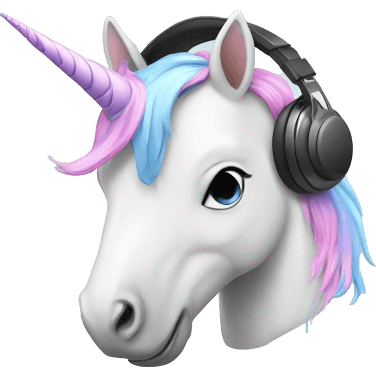 Unicorn with headphones  emoji