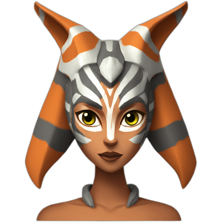 Sexy Ahsoka Tano (Portrait, front facing, Apple iOS 17 style) horns, tendrils emoji