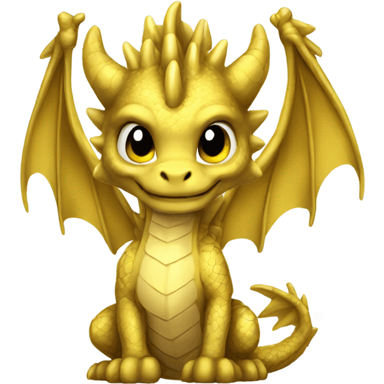 Beautiful dragon little and gold full body emoji