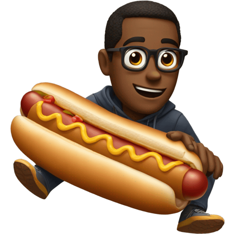 Diddy riding a hot dog emoji