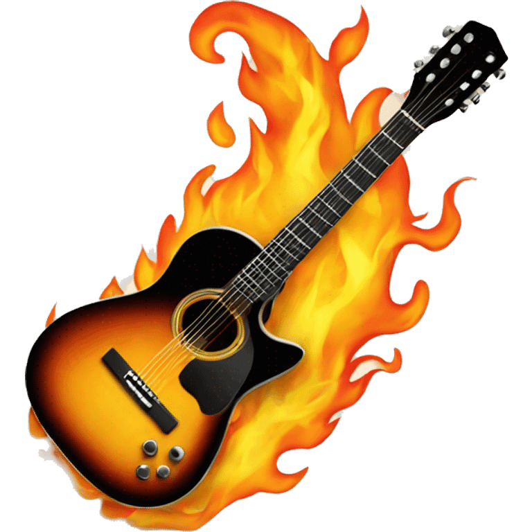 guitar on flames emoji