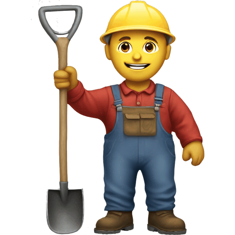 realistic Soviet worker with a shovel emoji