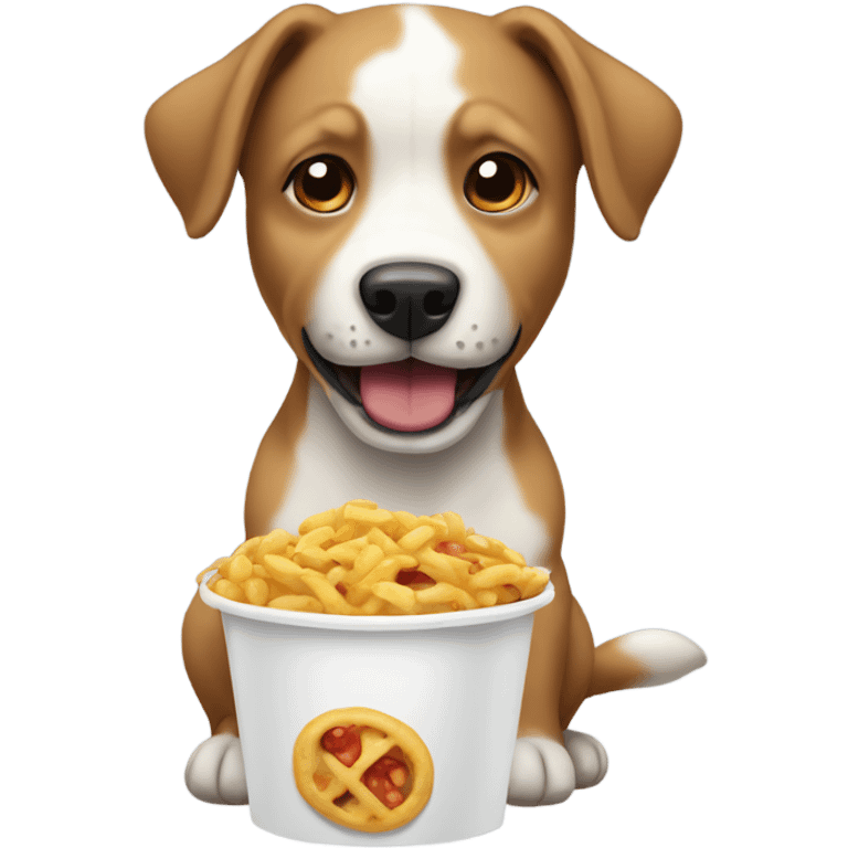 Un perrito con comiendo  emoji